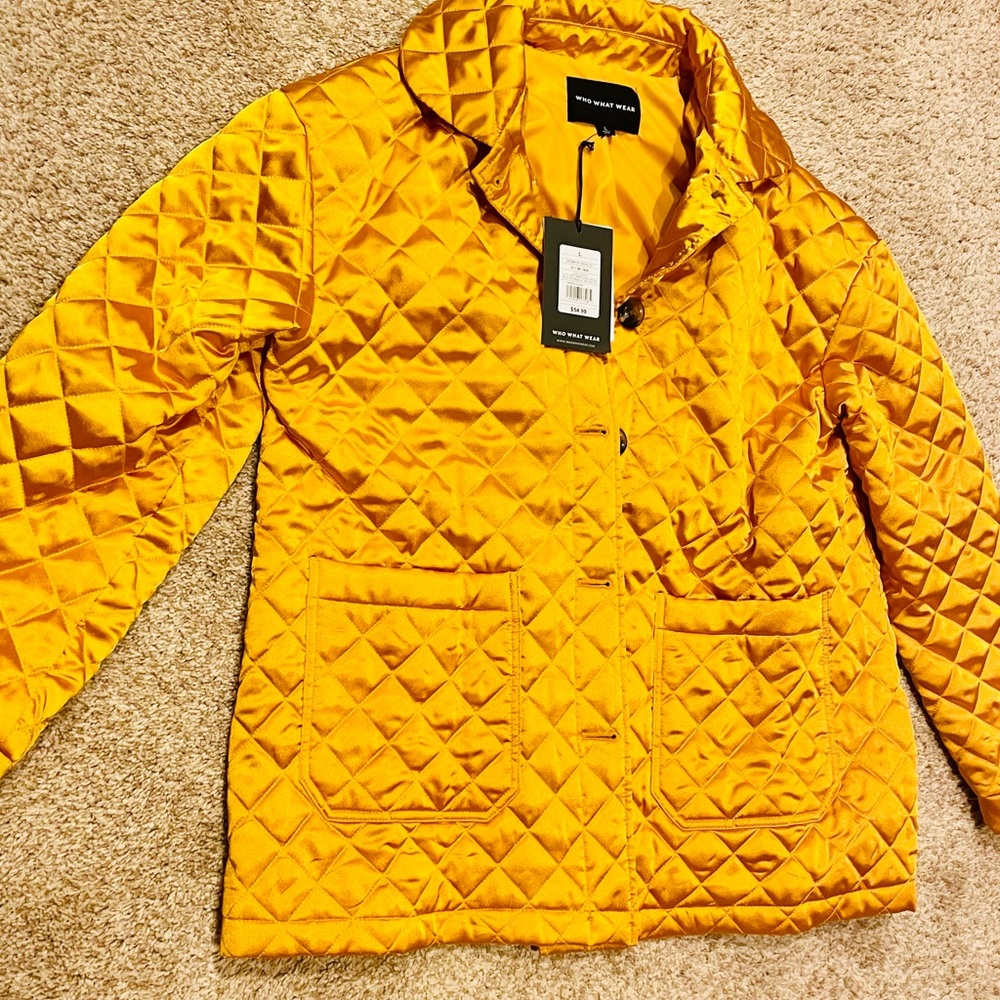 NWT Who What Wear Quilted Yellow Jacket